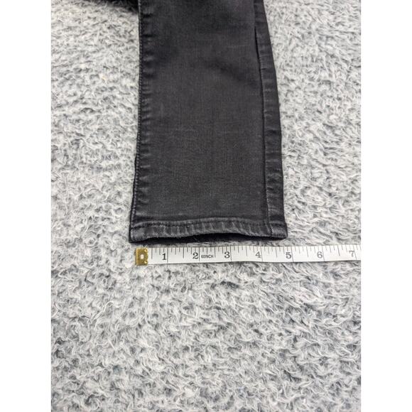 Levis 721 Jeans Womens 28 Black High Rise Skinny Distressed Bikercore Stretch - Picture 9 of 10